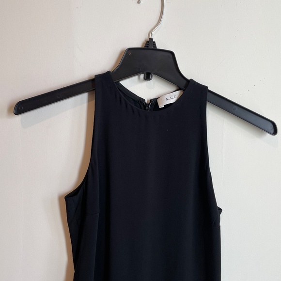 A.L.C. Sleeveless Layered Midi Dress in Black & Off White - Picture 9 of 9